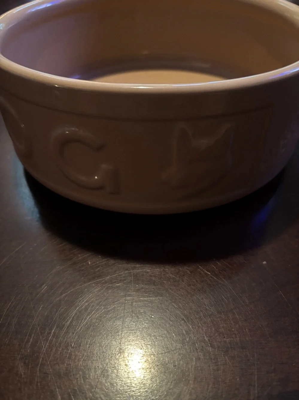 Premium Dog Dish Glazed Beige Ceramic Bowl